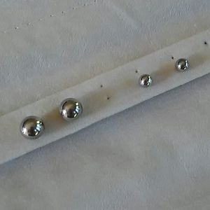 2 Pr Stirling Silver Ball Earrings